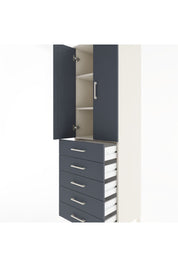 Hyperion Dolap 3 Raflı 5 Çekmeceli 2 Kapaklı 60x44x195 Aytaşı-Antrasit