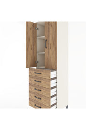 Hyperion Dolap 3 Raflı 5 Çekmeceli 2 Kapaklı 60x44x195 Aytaşı-Çam