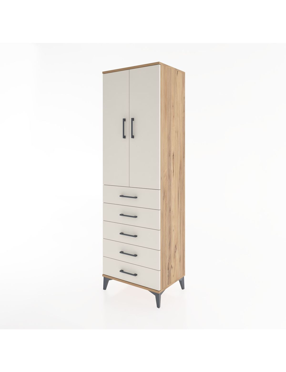 Hyperion Dolap 3 Raflı 5 Çekmeceli 2 Kapaklı 60x44x195 - S59M069V7B