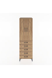 Hyperion Dolap 3 Raflı 5 Çekmeceli 2 Kapaklı 60x44x195 Çam-Çam