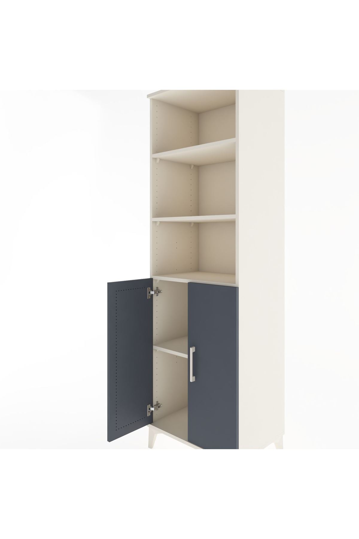 Hyperion Dolap 4 Raflı 2 Kapaklı 60x44x195 Aytaşı-Antrasit