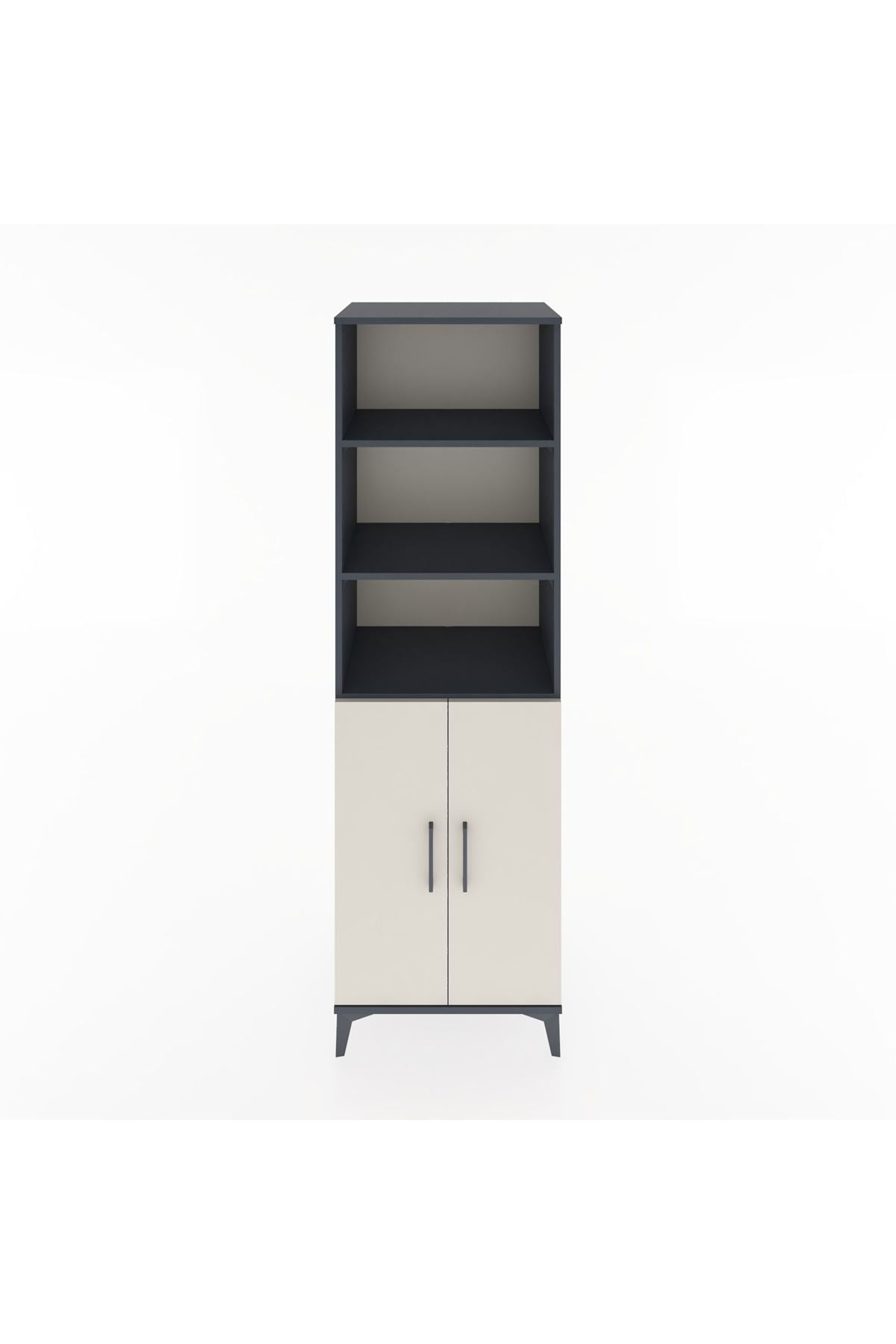 Hyperion Dolap 4 Raflı 2 Kapaklı 60x44x195 Antrasit-Aytaşı