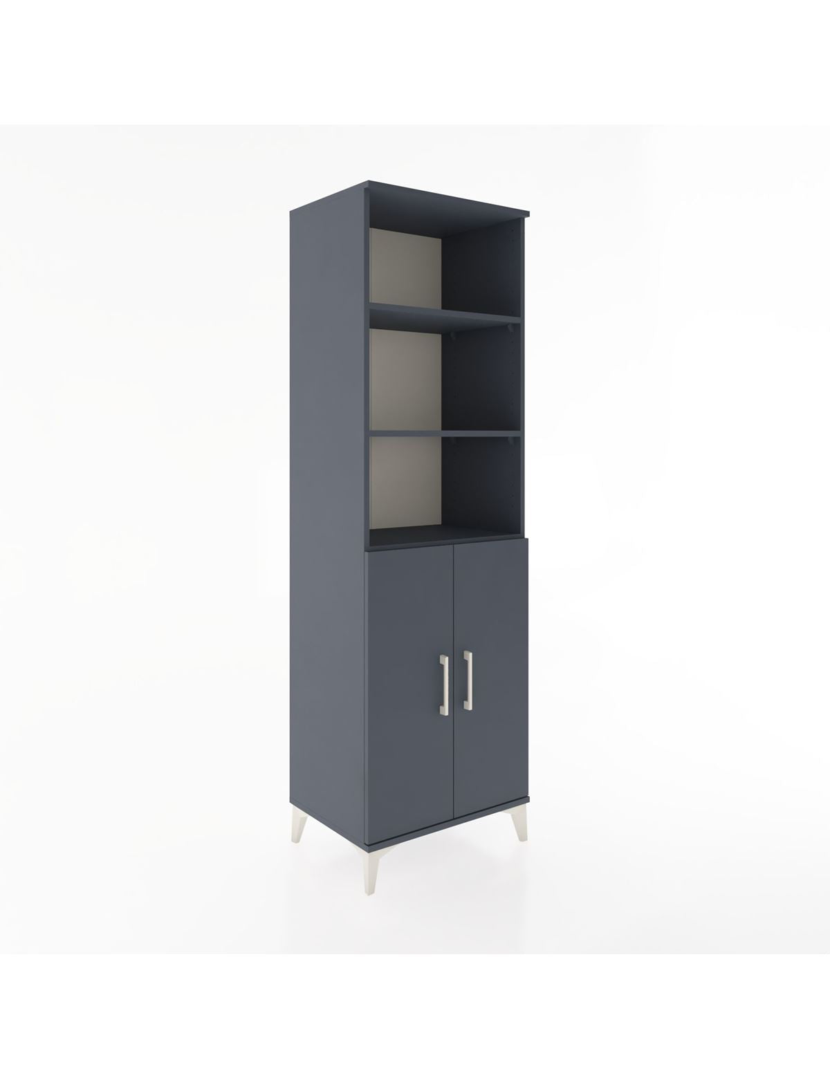 Hyperion Dolap 4 Raflı 2 Kapaklı 60x44x195 Antrasit-Antrasit