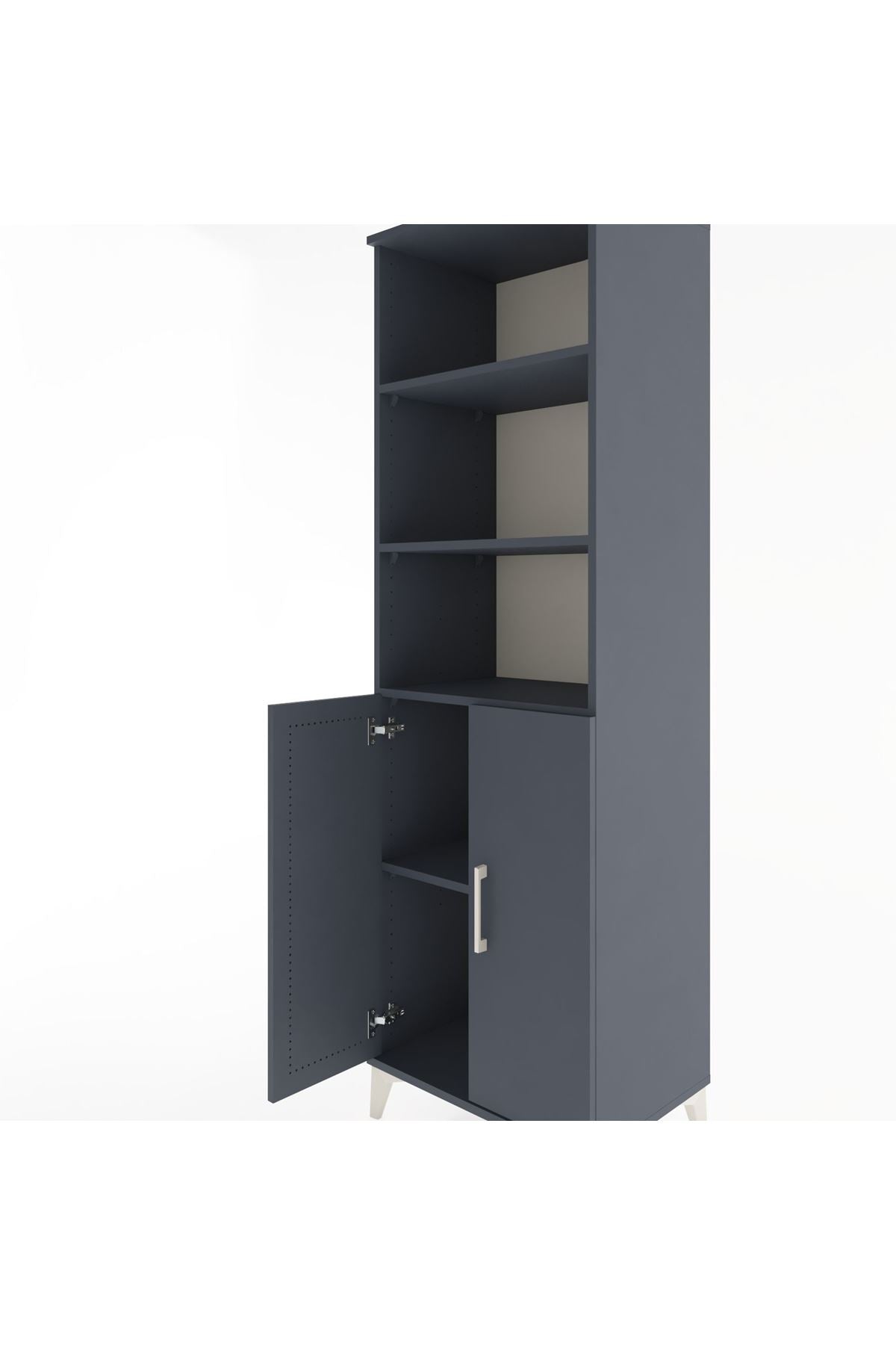 Hyperion Dolap 4 Raflı 2 Kapaklı 60x44x195 Antrasit-Antrasit