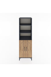 Hyperion Dolap 4 Raflı 2 Kapaklı 60x44x195 Antrasit-Çam