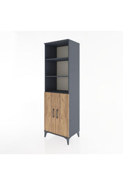 Hyperion Dolap 4 Raflı 2 Kapaklı 60x44x195 Antrasit-Çam