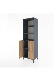 Hyperion Dolap 4 Raflı 2 Kapaklı 60x44x195 Antrasit-Çam