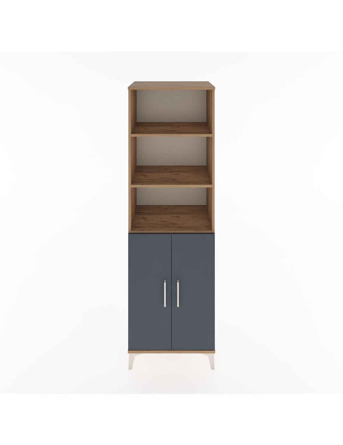 Hyperion Dolap 4 Raflı 2 Kapaklı 60x44x195 Çam-Antrasit