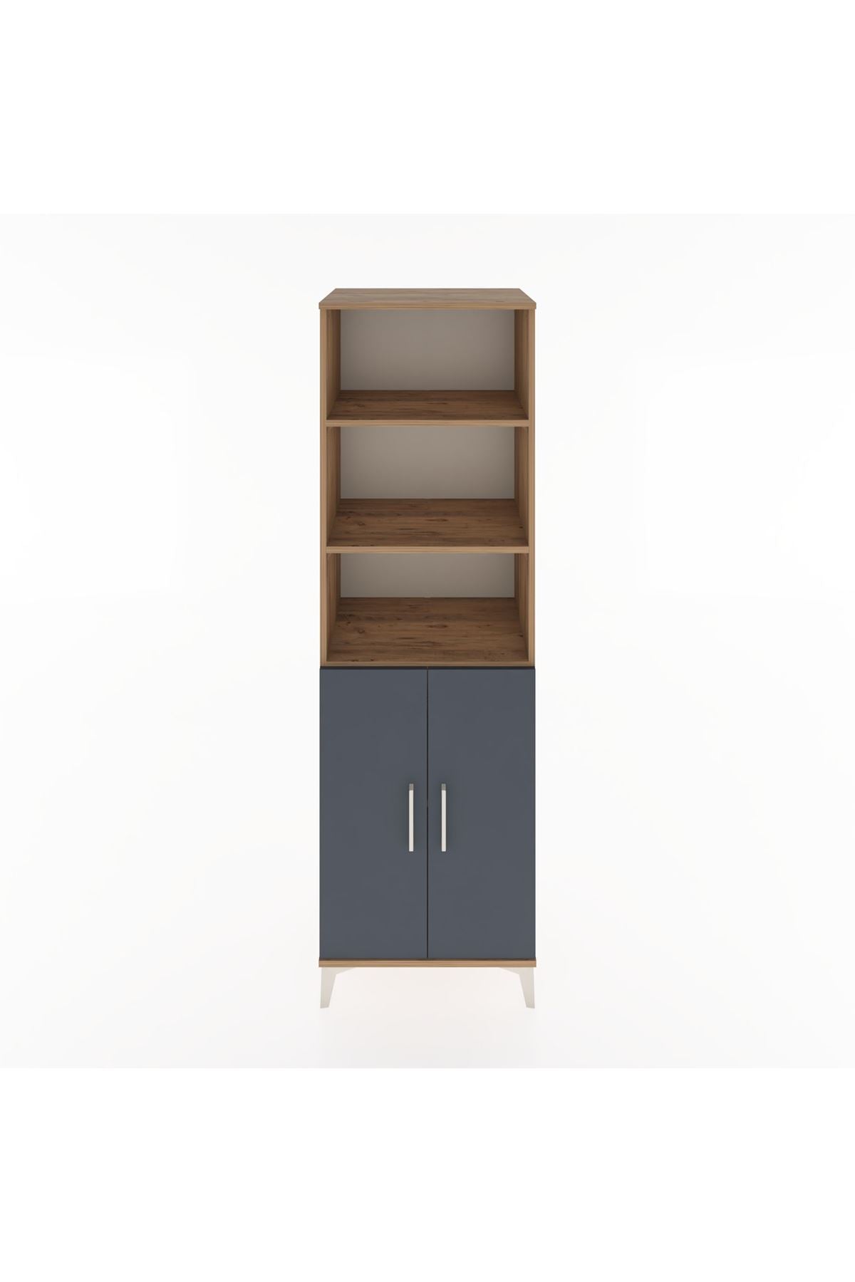 Hyperion Dolap 4 Raflı 2 Kapaklı 60x44x195 Çam-Antrasit