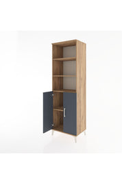 Hyperion Dolap 4 Raflı 2 Kapaklı 60x44x195 Çam-Antrasit