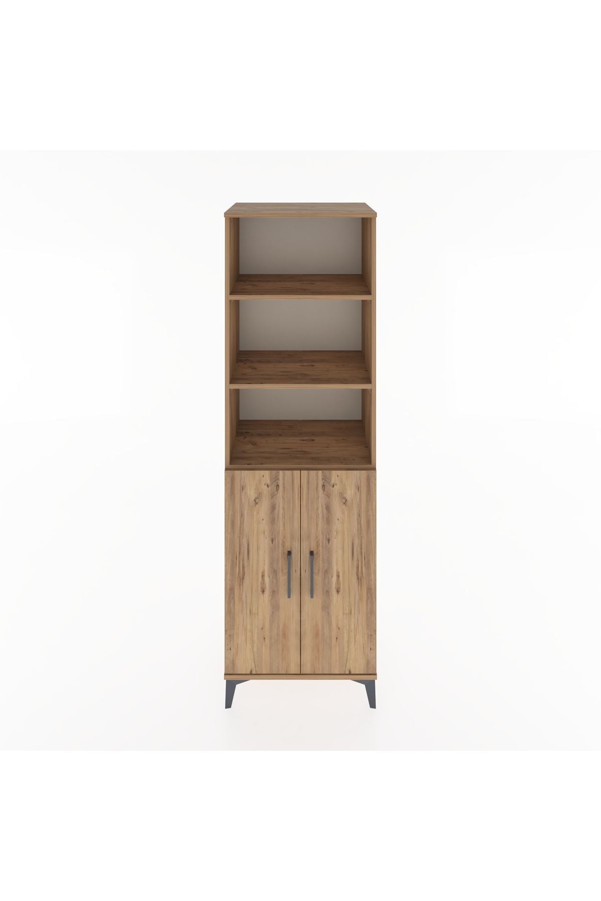 Hyperion Dolap 4 Raflı 2 Kapaklı 60x44x195 Çam-Çam