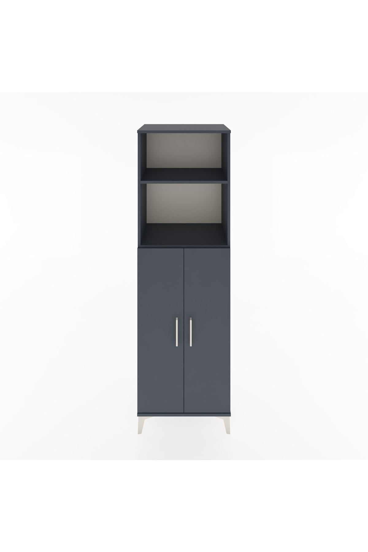 Hyperion Dolap 4 Raflı 2 Kapaklı 60x44x195 Antrasit-Antrasit
