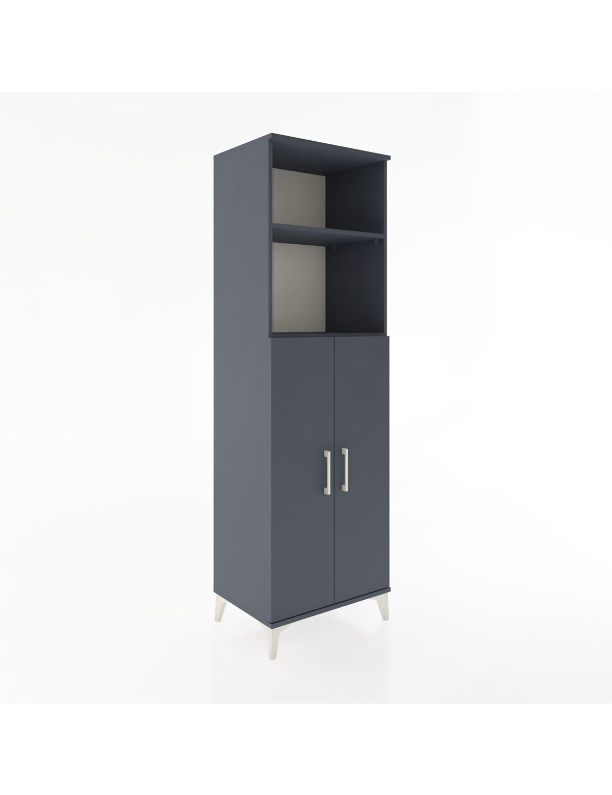 Hyperion Dolap 4 Raflı 2 Kapaklı 60x44x195 Antrasit-Antrasit