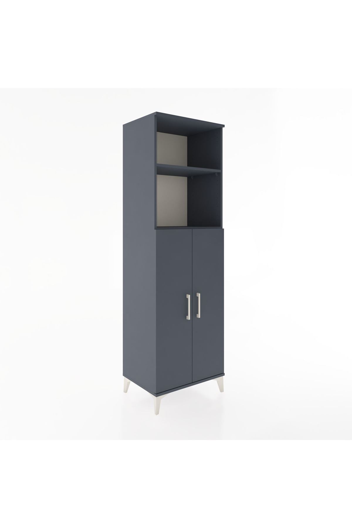 Hyperion Dolap 4 Raflı 2 Kapaklı 60x44x195 Antrasit-Antrasit