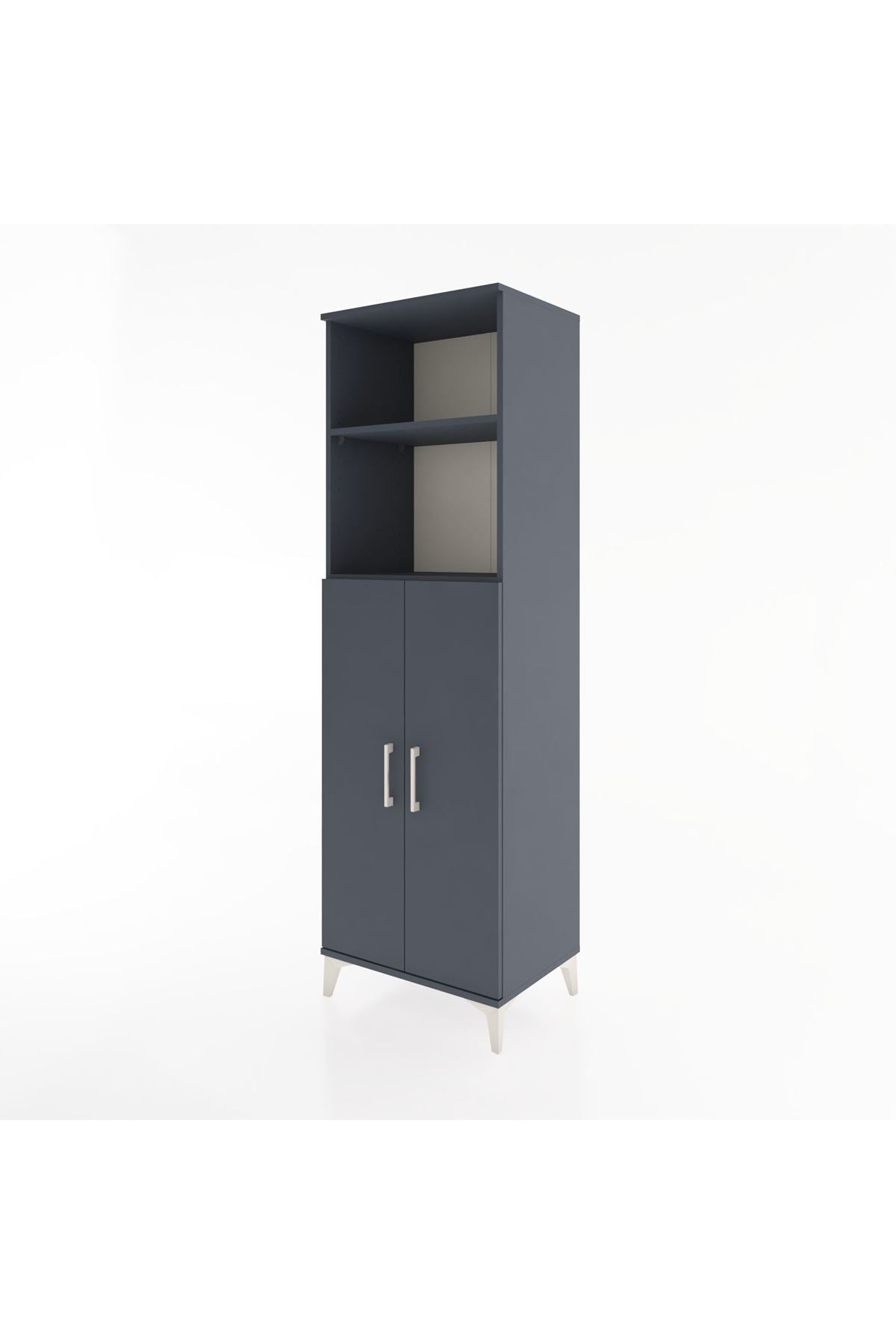 Hyperion Dolap 4 Raflı 2 Kapaklı 60x44x195 Antrasit-Antrasit