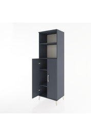 Hyperion Dolap 4 Raflı 2 Kapaklı 60x44x195 Antrasit-Antrasit