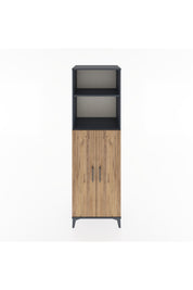 Hyperion Dolap 4 Raflı 2 Kapaklı 60x44x195 Antrasit-Çam