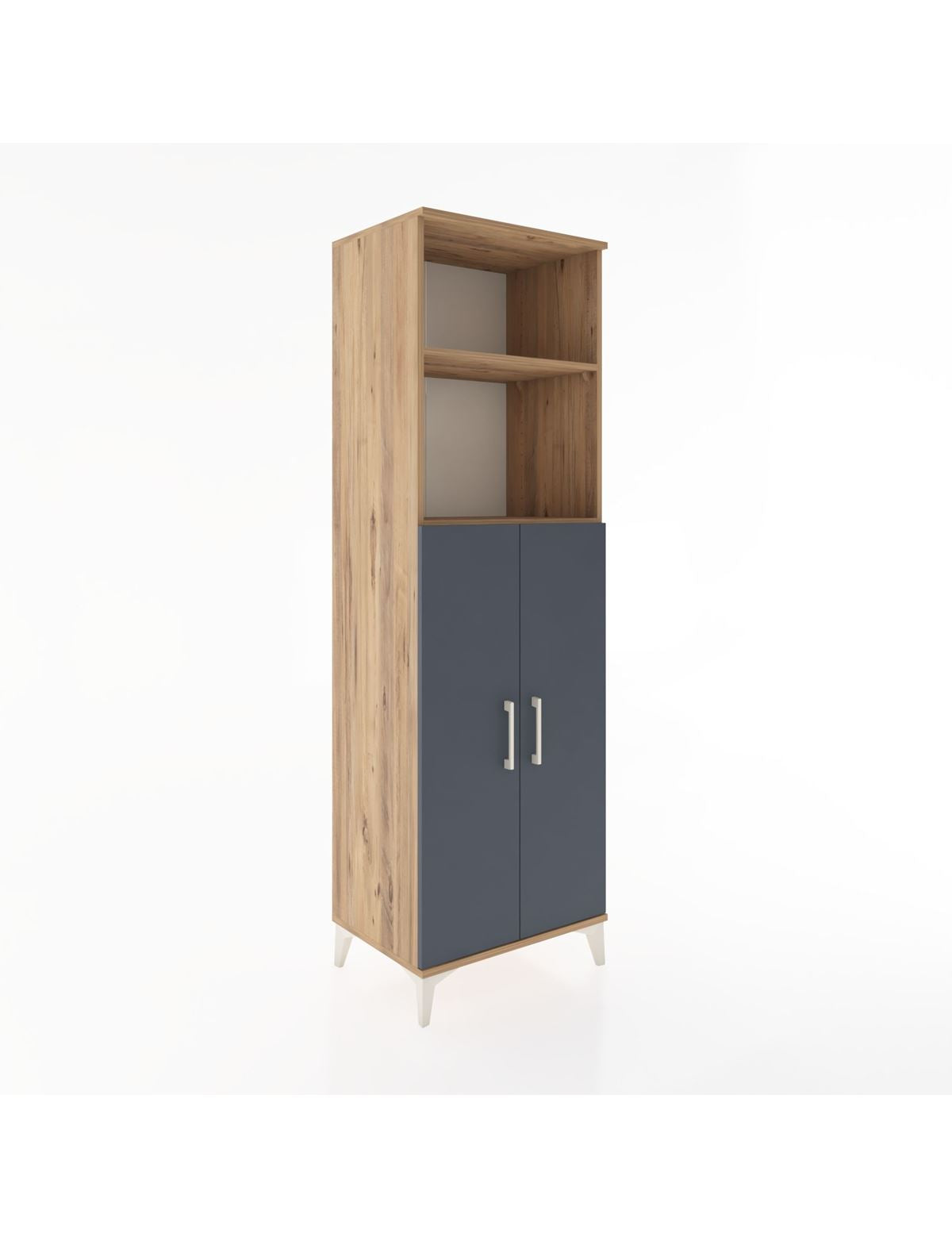 Hyperion Dolap 4 Raflı 2 Kapaklı 60x44x195 Çam-Antrasit