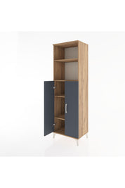 Hyperion Dolap 4 Raflı 2 Kapaklı 60x44x195 Çam-Antrasit