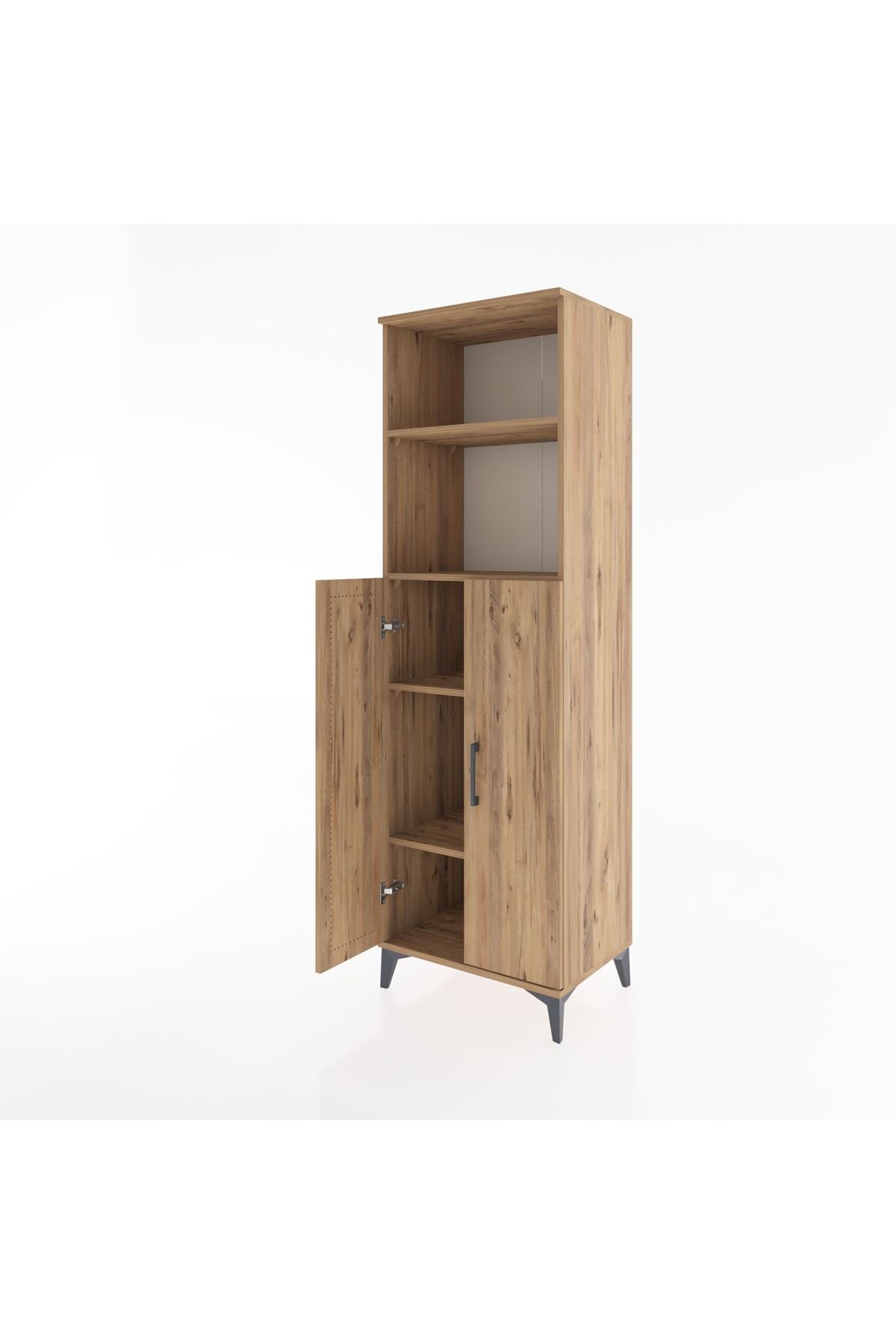 Hyperion Dolap 4 Raflı 2 Kapaklı 60x44x195 Çam-Çam