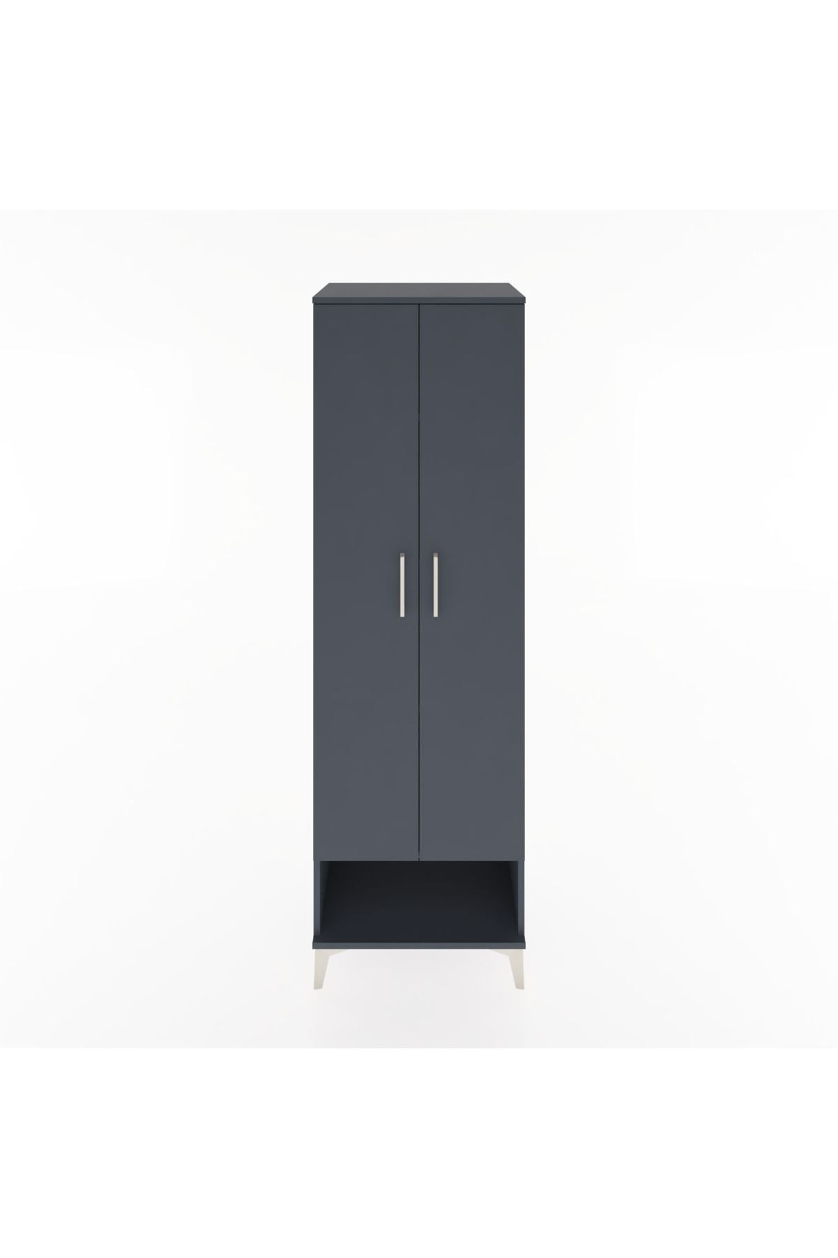 Hyperion Dolap 4 Raflı 2 Kapaklı 60x44x195 Antrasit-Antrasit