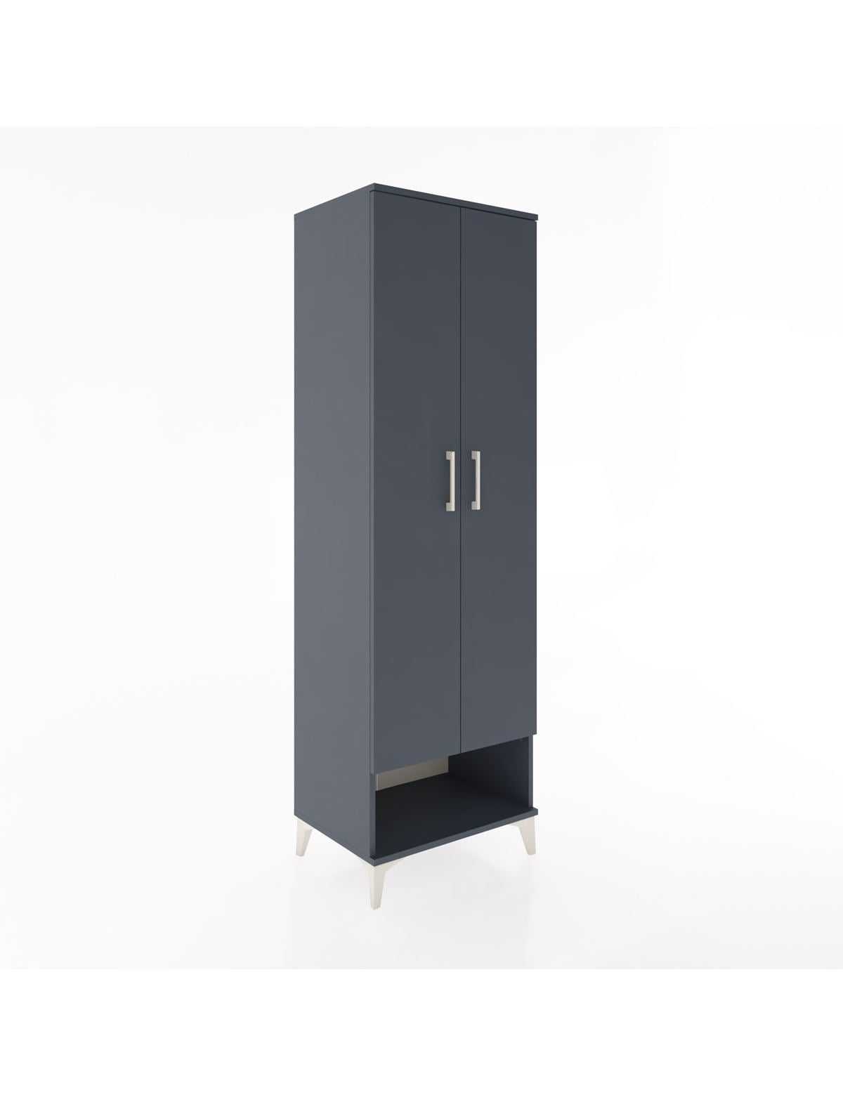 Hyperion Dolap 4 Raflı 2 Kapaklı 60x44x195 Antrasit-Antrasit