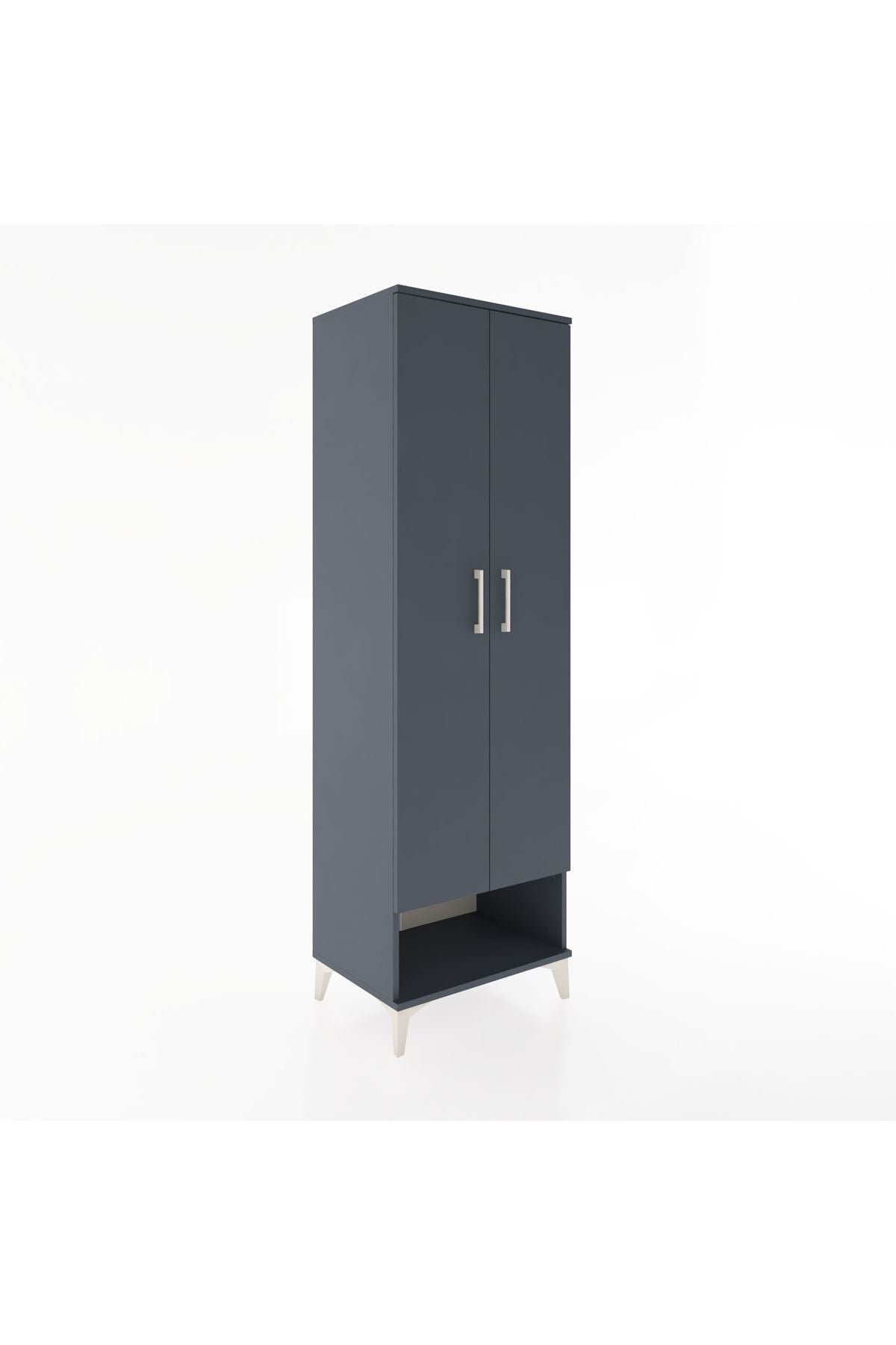 Hyperion Dolap 4 Raflı 2 Kapaklı 60x44x195 Antrasit-Antrasit