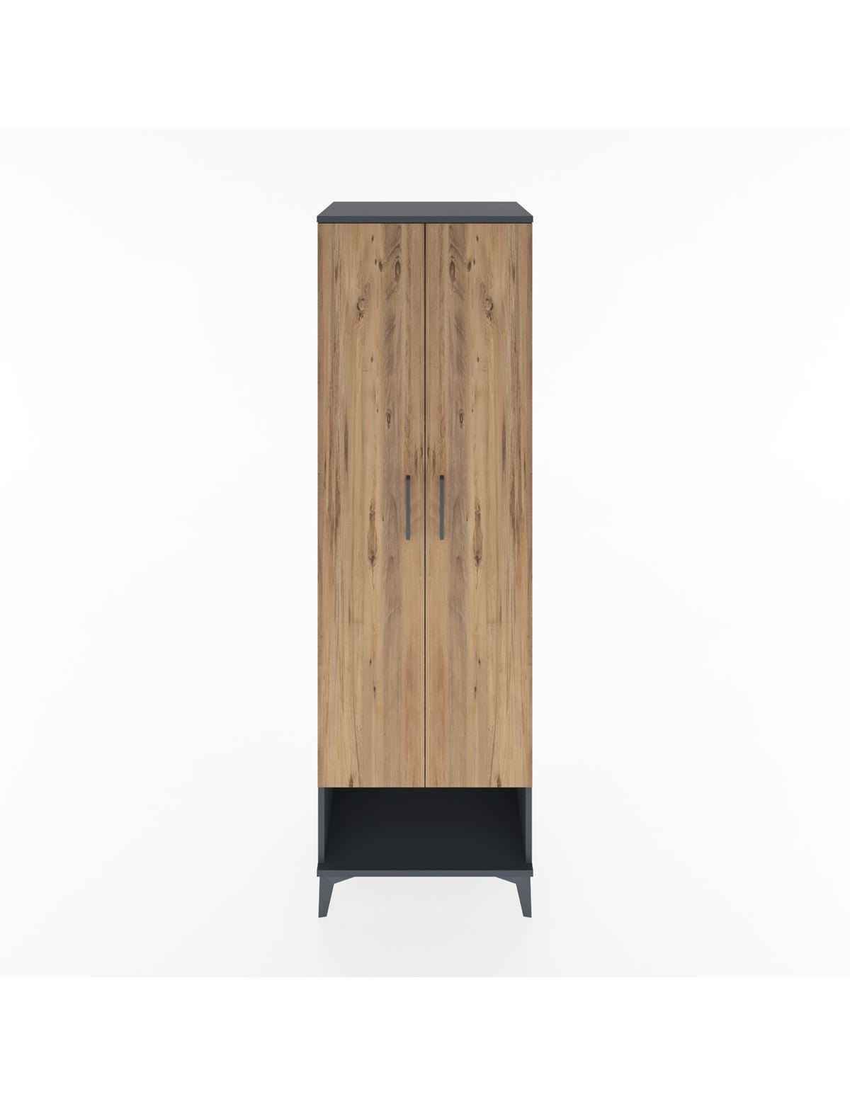 Hyperion Dolap 4 Raflı 2 Kapaklı 60x44x195 Antrasit-Çam