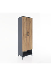 Hyperion Dolap 4 Raflı 2 Kapaklı 60x44x195 Antrasit-Çam