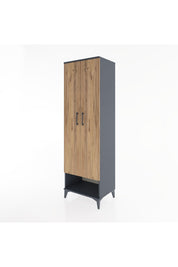 Hyperion Dolap 4 Raflı 2 Kapaklı 60x44x195 Antrasit-Çam