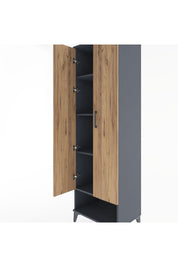 Hyperion Dolap 4 Raflı 2 Kapaklı 60x44x195 Antrasit-Çam