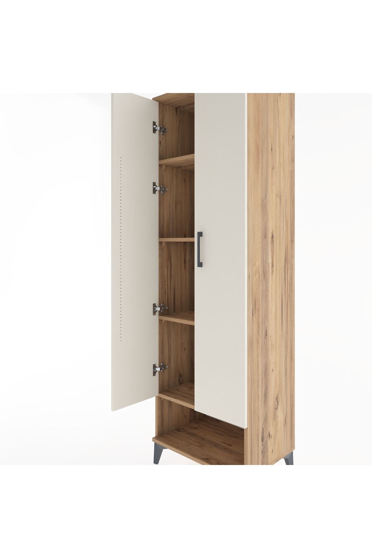 Hyperion Dolap 4 Raflı 2 Kapaklı 60x44x195 Çam-Aytaşı