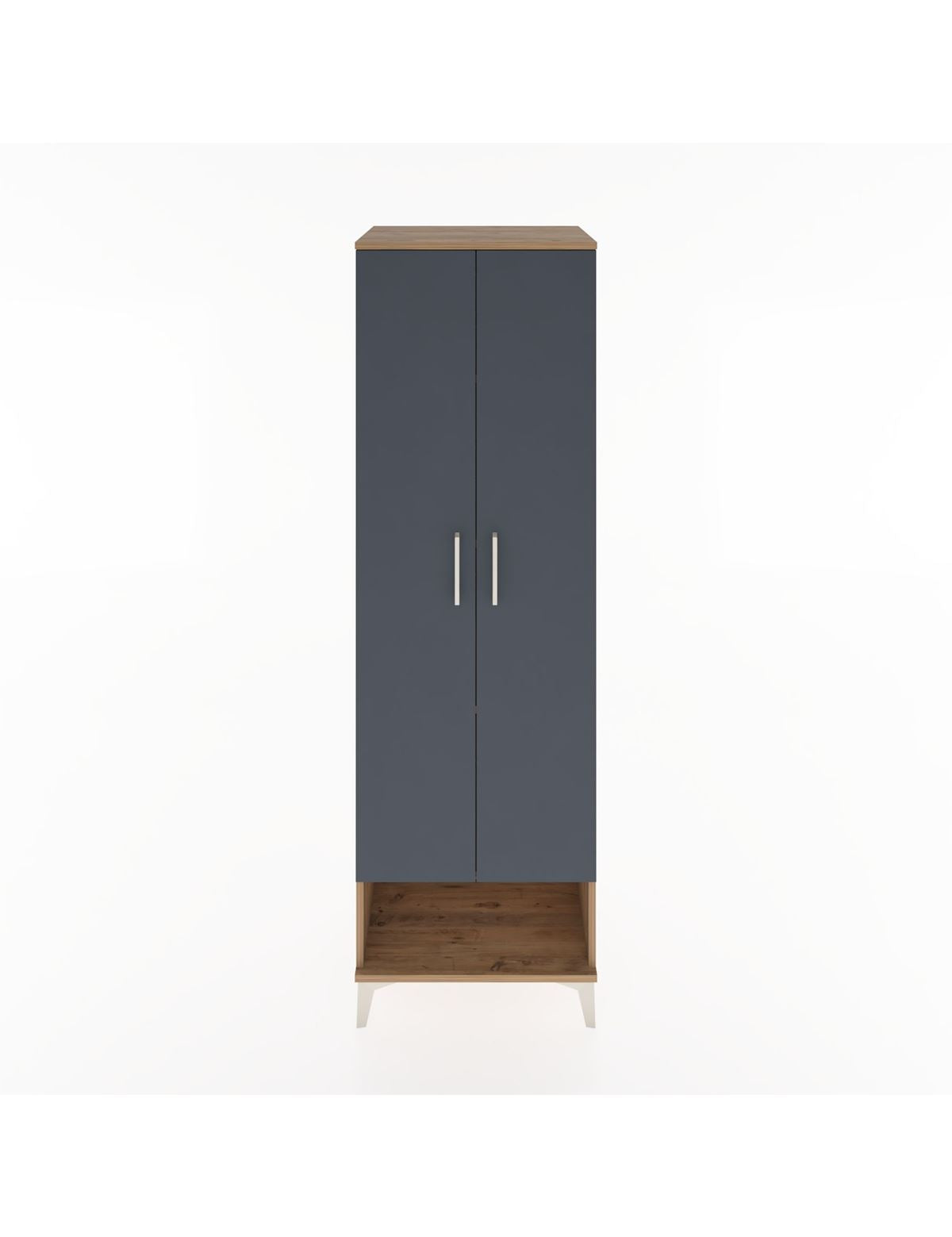 Hyperion Dolap 4 Raflı 2 Kapaklı 60x44x195 Çam-Antrasit