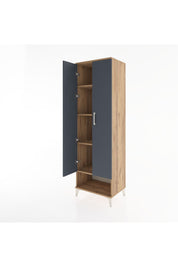 Hyperion Dolap 4 Raflı 2 Kapaklı 60x44x195 Çam-Antrasit