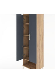 Hyperion Dolap 4 Raflı 2 Kapaklı 60x44x195 Çam-Antrasit