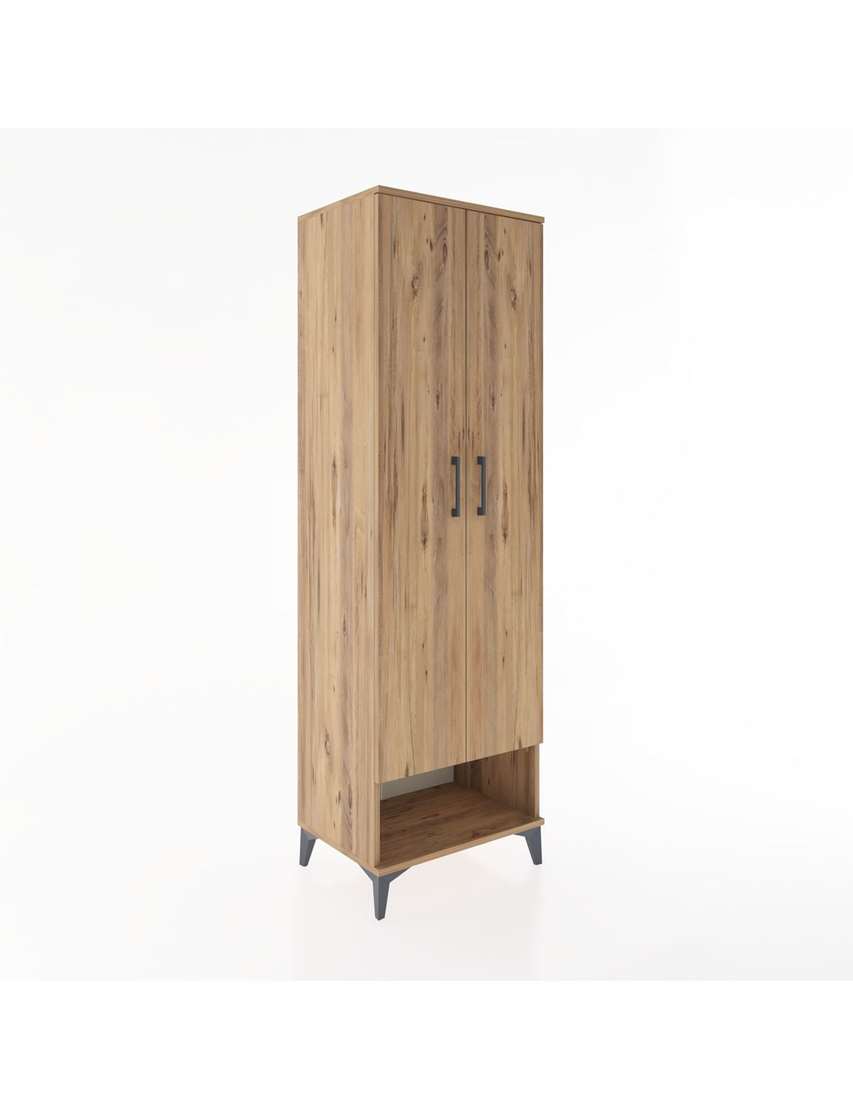 Hyperion Dolap 4 Raflı 2 Kapaklı 60x44x195 Çam-Çam