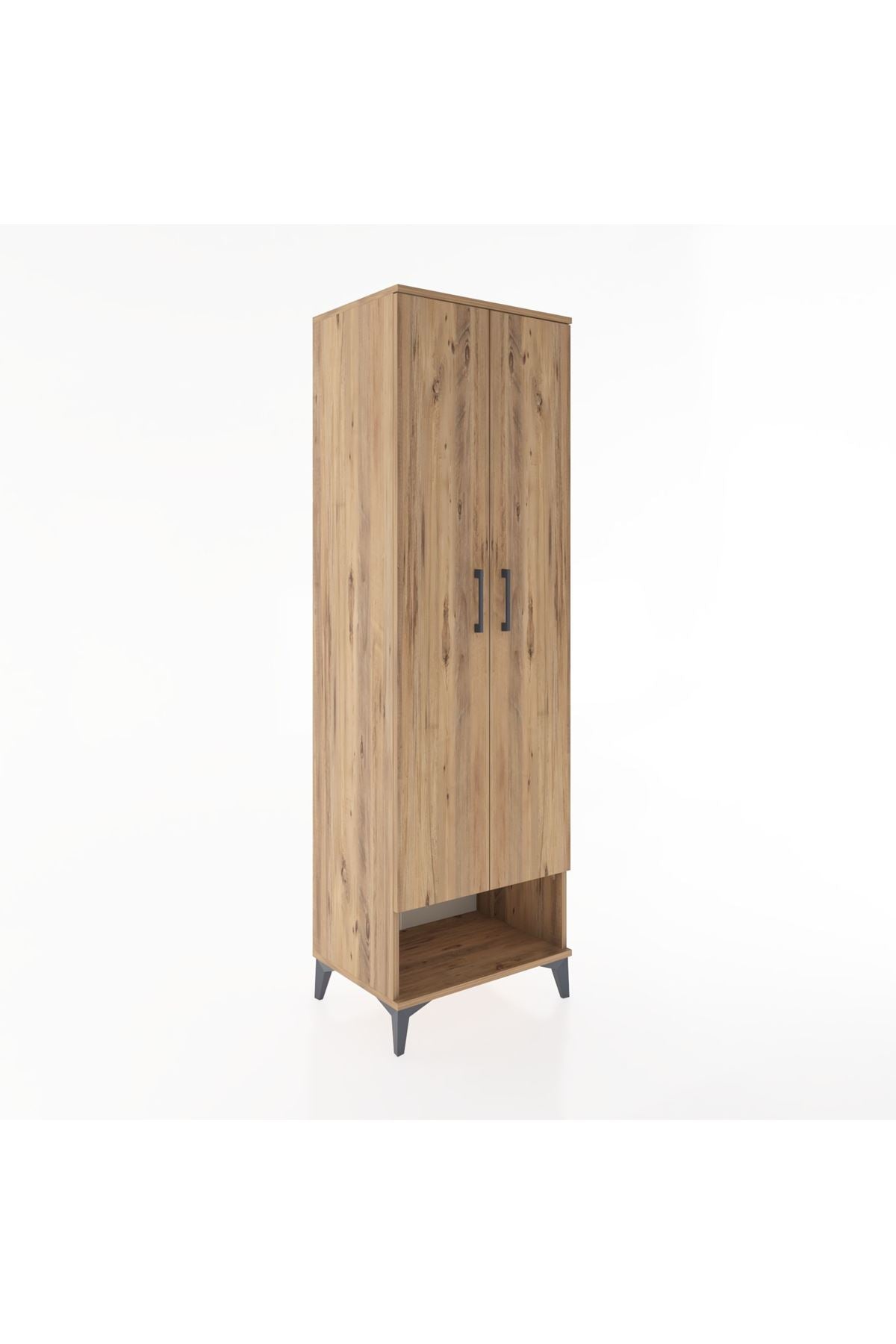 Hyperion Dolap 4 Raflı 2 Kapaklı 60x44x195 Çam-Çam