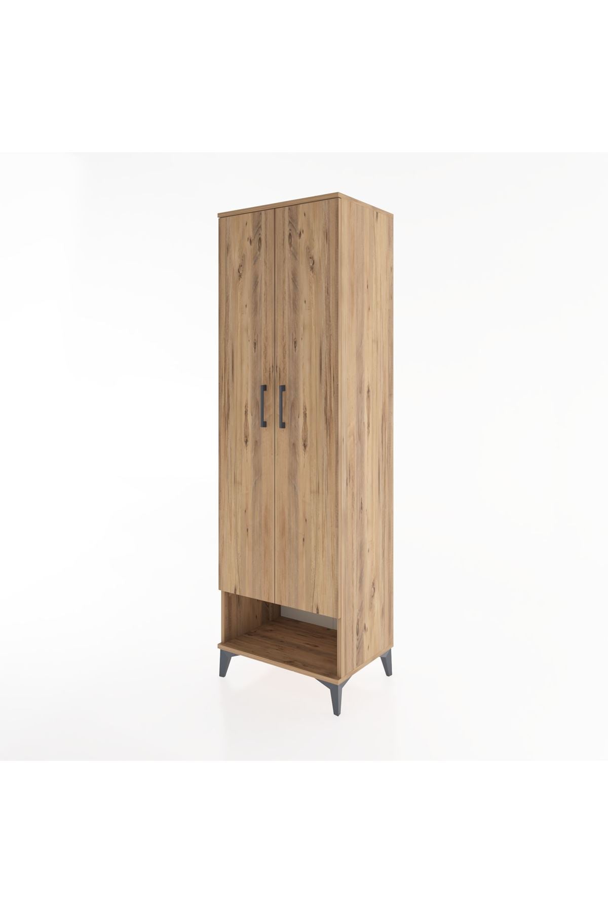 Hyperion Dolap 4 Raflı 2 Kapaklı 60x44x195 Çam-Çam