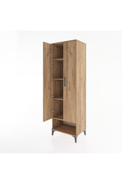 Hyperion Dolap 4 Raflı 2 Kapaklı 60x44x195 Çam-Çam