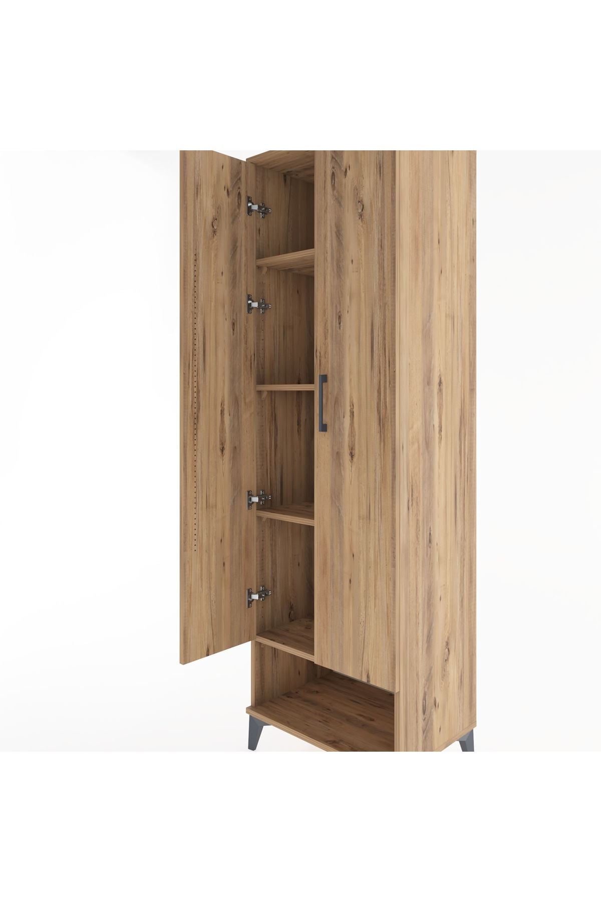 Hyperion Dolap 4 Raflı 2 Kapaklı 60x44x195 Çam-Çam