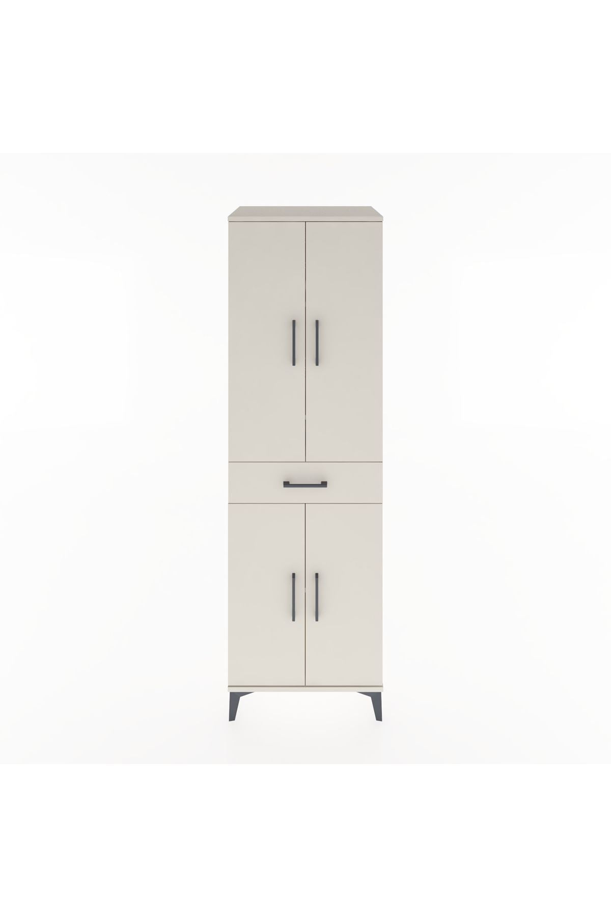 Hyperion Dolap 4 Raflı Tek Çekmeceli 4 Kapaklı 60x44x195 Aytaşı-Aytaşı