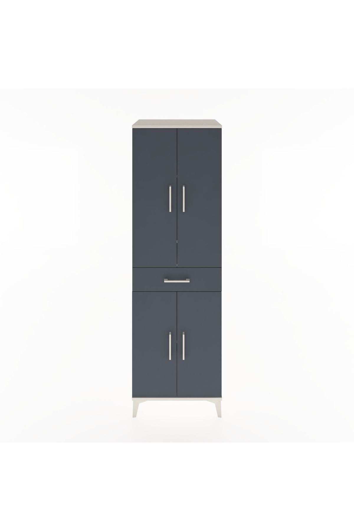 Hyperion Dolap 4 Raflı Tek Çekmeceli 4 Kapaklı 60x44x195 Aytaşı-Antrasit
