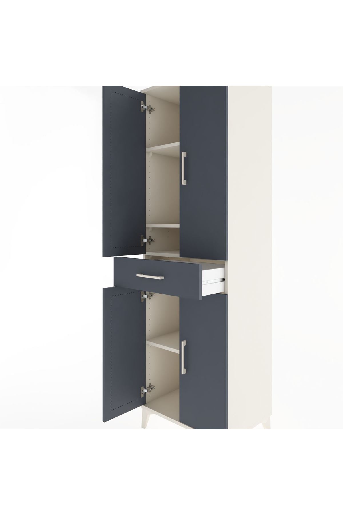 Hyperion Dolap 4 Raflı Tek Çekmeceli 4 Kapaklı 60x44x195 Aytaşı-Antrasit