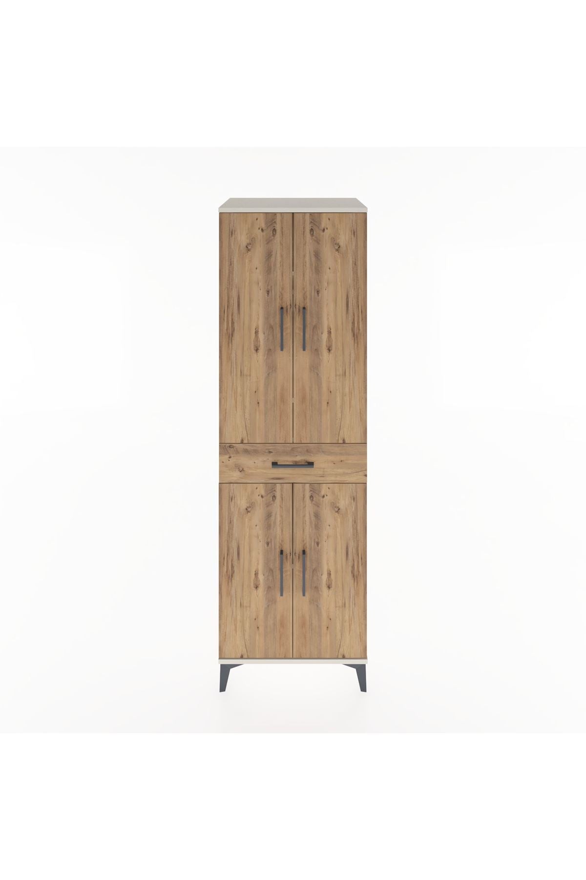 Hyperion Dolap 4 Raflı Tek Çekmeceli 4 Kapaklı 60x44x195 Aytaşı-Çam