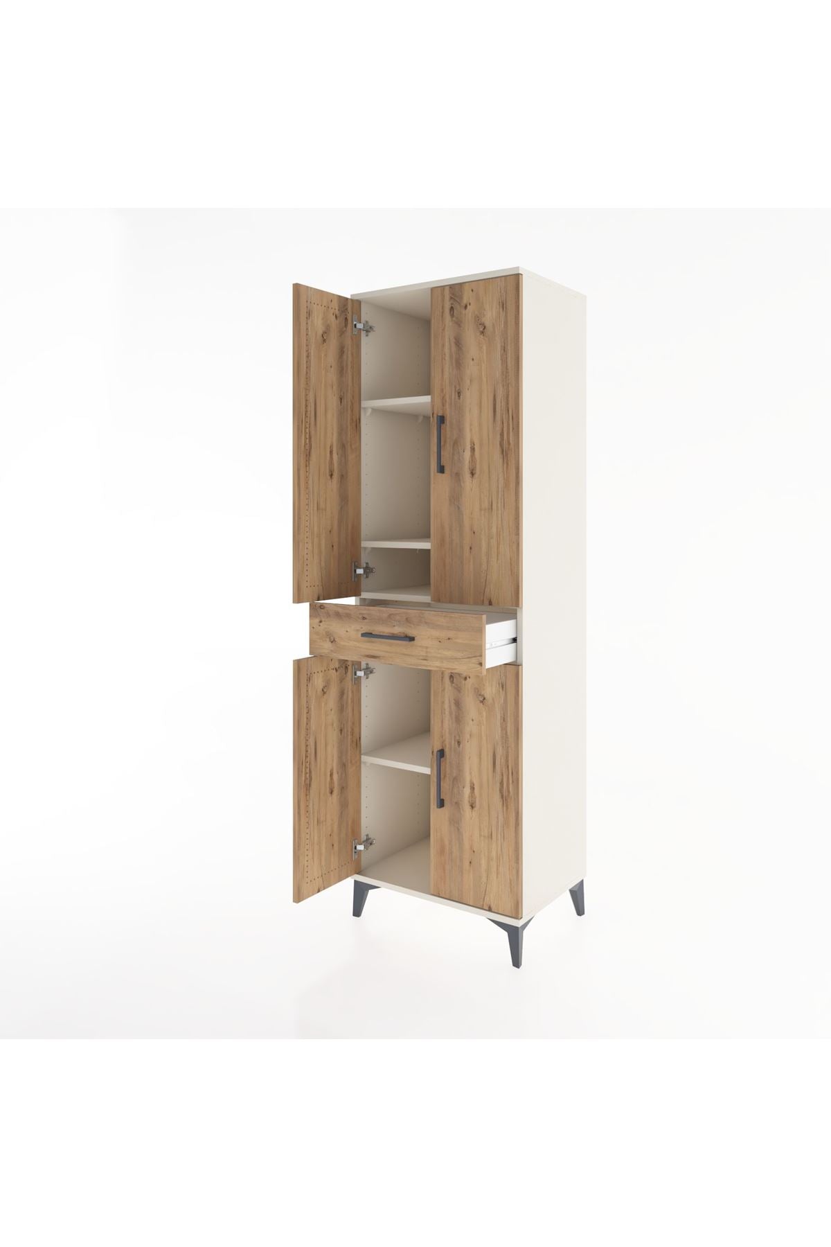 Hyperion Dolap 4 Raflı Tek Çekmeceli 4 Kapaklı 60x44x195 Aytaşı-Çam