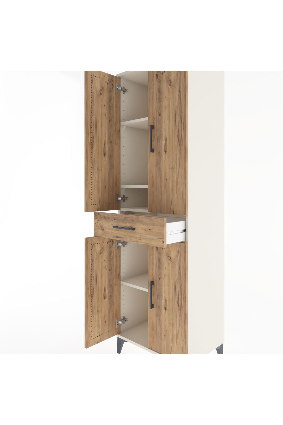 Hyperion Dolap 4 Raflı Tek Çekmeceli 4 Kapaklı 60x44x195 Aytaşı-Çam