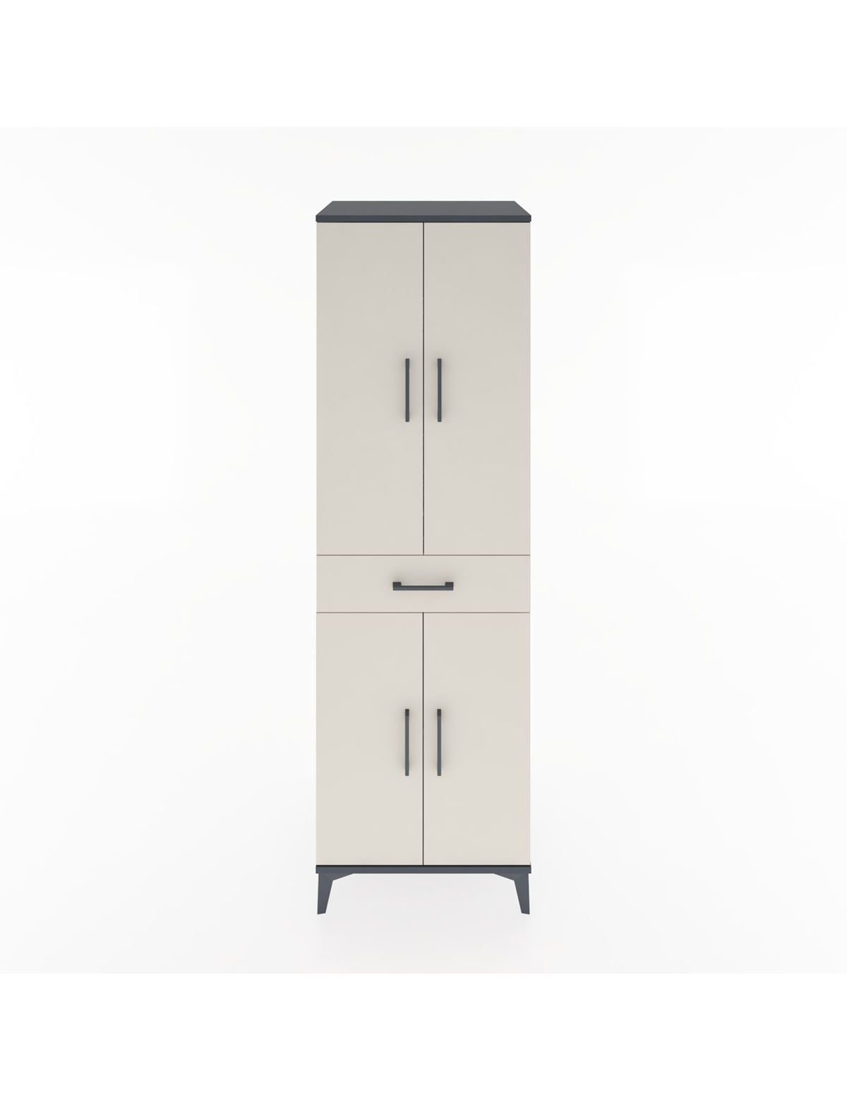 Hyperion Dolap 4 Raflı Tek Çekmeceli 4 Kapaklı 60x44x195 Antrasit-Aytaşı