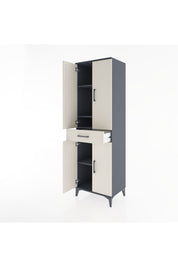 Hyperion Dolap 4 Raflı Tek Çekmeceli 4 Kapaklı 60x44x195 Antrasit-Aytaşı