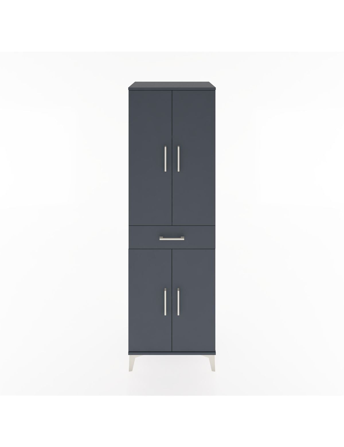 Hyperion Dolap 4 Raflı Tek Çekmeceli 4 Kapaklı 60x44x195 Antrasit-Antrasit