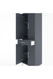 Hyperion Dolap 4 Raflı Tek Çekmeceli 4 Kapaklı 60x44x195 Antrasit-Antrasit
